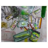 Lot of Fishing Tackle  with Strings, Spoons, Misc. Tackle