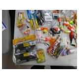 Lot of Fishing Tackle  with Bobbers, Jigs