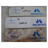 Lot of (5 Boxes) Mustad Fish Hooks 1000-count