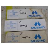 Lot of (5 Boxes) Mustad Fish Hooks 1000-count