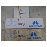 Lot of (5 Boxes) Mustad Fish Hooks 1000-count