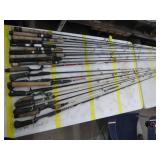 Lot of (20) Fishing Rods  with Bait Caster (x10), Open Face (x10)