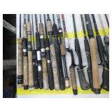 Lot of (20) Fishing Rods  with Bait Caster (x10), Open Face (x10)