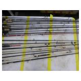 Lot of (20) Fishing Rods  with Bait Caster (x10), Open Face (x10)