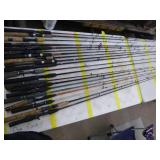 Lot of (20) Fishing Rods  with Bait Caster (x10), Open Face (x10)