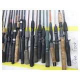 Lot of (20) Fishing Rods  with Bait Caster (x10), Open Face (x10)