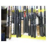 Lot of (20) Fishing Rods  with Bait Caster (x10), Open Face (x10)