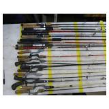 Lot of (20) Fishing Rods  with Bait Caster (x10), Open Face (x10)