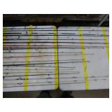 Lot of (20) Fishing Rods  with Bait Caster (x10), Open Face (x10)