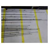 Lot of (20) Fishing Rods  with Bait Caster (x10), Open Face (x10)