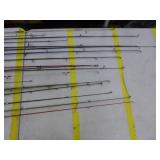 Lot of (20) Fishing Rods  with Bait Caster (x10), Open Face (x10)
