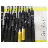 Lot of (20) Fishing Rods  with Bait Caster (x10), Open Face (x10)