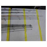 Lot of (20) Fishing Rods  with Bait Caster (x10), Open Face (x10)