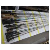 Lot of (20) Fishing Rods  with Bait Caster (x10), Open Face (x10)
