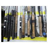 Lot of (20) Fishing Rods  with Bait Caster (x10), Open Face (x10)