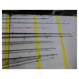 Lot of (20) Fishing Rods  with Bait Caster (x10), Open Face (x10)