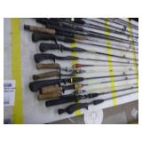 Lot of (20) Fishing Rods  with Bait Caster (x10), Open Face (x10)