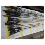 Lot of (20) Fishing Rods  with Bait Caster (x10), Open Face (x10)