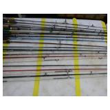 Lot of (20) Fishing Rods  with Bait Caster (x10), Open Face (x10)