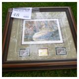Duck Stamps by Bruce Miller #x Print in Wood Frame with Matte and glass