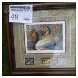 Duck Stamps by Bruce Miller #x Print in Wood Frame with Matte and glass