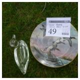 Lot of (2) Duck Home Décor - Collectible Plate, Candy Dish
