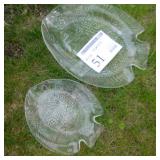 Lot of (2) Glass Fish Plates