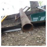 Lot of (3) Yard Tools  with Snow Shovel, Scoop Shovel, Post Hole Driver