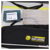 Hi-Tech Fishing Rod Locker Black  with Plastic Tackle Organizer Cases (x2), Dip Net