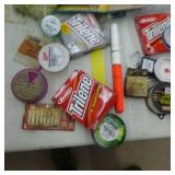 Lot of Fishing Line, Fish Scale and Plastic Baits
