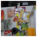 Lot of Fishing Line, Fish Scale and Plastic Baits
