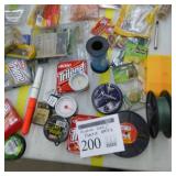 Lot of Fishing Line, Fish Scale and Plastic Baits