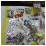 Lot of Fishing Tackle  with Fishing Hooks, Sharpening Stones