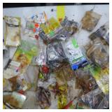 Lot of Fishing Tackle  with Sinkers, Hooks, Bobbers