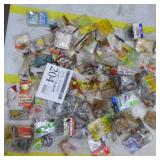 Lot of Fishing Tackle  with Sinkers, Hooks, Bobbers