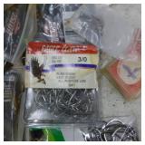 Lot of Fishing Tackle  with Sinkers, Hooks, Bobbers