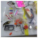 Lot of Fishing Tackle  with Spoons, Crank Baits