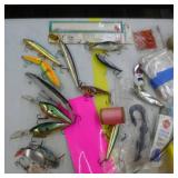 Lot of Fishing Tackle  with Spoons, Crank Baits