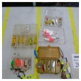 Lot of Fishing Tackle  with Spoons and Bobbers