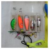 Lot of Fishing Tackle  with Spoons and Bobbers