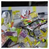 Lot of Fishing Tackle  with Bobbers, Plastic Bait