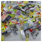 Lot of Fishing Tackle  with Bobbers, Plastic Bait