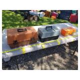 Lot of (3) Plastic Fishing Tackle Boxes