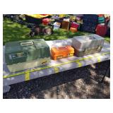 Lot of (3) Plastic Fishing Tackle Boxes