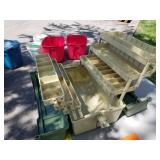 Lot of (3) Plastic Fishing Tackle Boxes