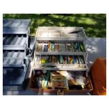 Lot of (4) Plastic Fishing Tackle Boxes
