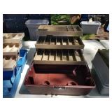 Lot of (4) Plastic Fishing Tackle Boxes
