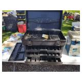 Lot of (2) Plastic Fishing Tackle Box Suitcases