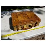 Lot of (1) Plano Magnum Plastic Fishing Tackle Suitcase Orange/Tan 16"