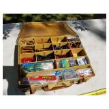 Lot of (1) Plano Magnum Plastic Fishing Tackle Suitcase Orange/Tan 16"